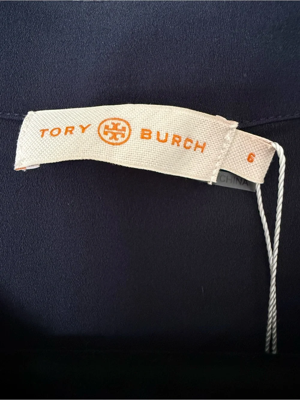 Tory Burch Tunic with Taping Navy Geometric Trim NWT Size 6